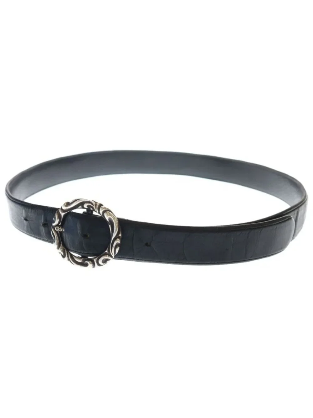 Chrome Hearts Blt Scrlrec Scroll Rectangle Leather Belt